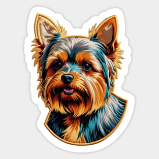 Yorkshire Terrier No Background Embroidered Patch Sticker